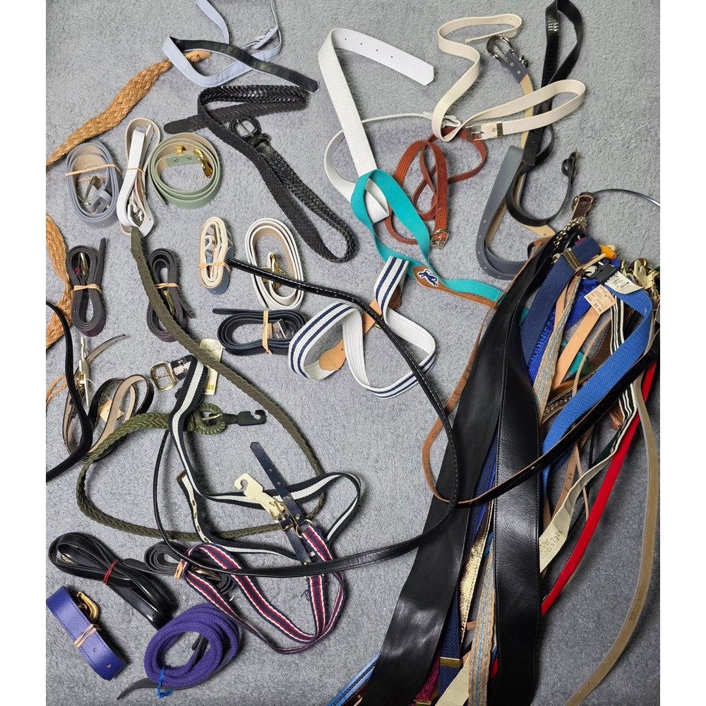 Vintage Belts Mixed Lot Multicolor Leather Canvas Braided Some NOS 30+